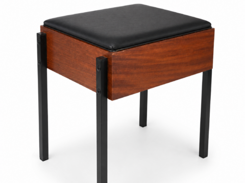 Vintage Kruk / Pianokruk met Opbergruimte – Mid Century Design